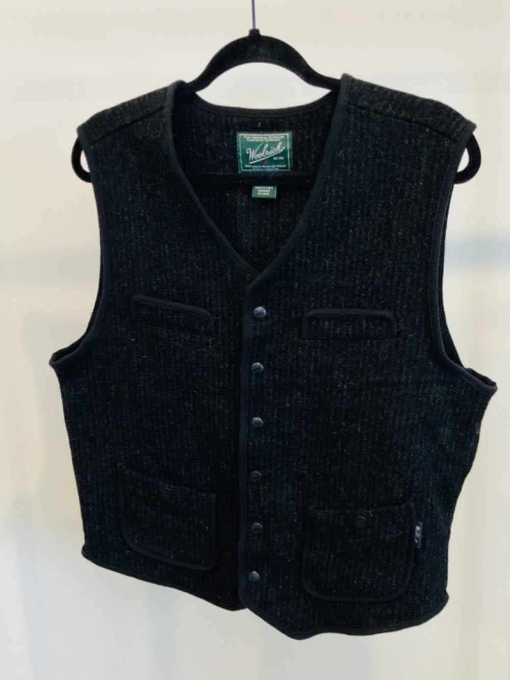 Vintage Woolrich Mens Pinstripe Wool Blend Waistcoat / Vest